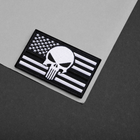 Набір шевронів 2 шт з липучкою Череп Карателя Прапор США чорна смуга пожежник 5х8 см, патч нашивка - зображення 9