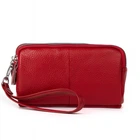 Жіноча шкіряна косметичка Cosmetic 6002-A red
