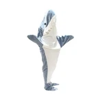 Теплий Плед-Пижама Акула Shark Синий (Размер XL)
