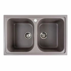 Гранітна мийка для кухні Platinum 7950 Equatoria матова прямокутна, 2 чаши, дюна