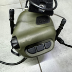 Наушники тактические Earmor M32X MOD4, активные, с креплением на шлем и оголовьем, цвет Олива - изображение 3