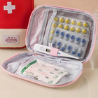 Аптечка-сумка, дорожный органайзер первой помощи для хранения лекарств / таблеток / медикаментов, набор 3 шт, розовый (84259211) - изображение 3