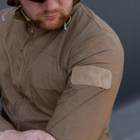 Літня Чоловіча Куртка Skin з прихованим капюшоном та липучками під шеврони / Легка Вітровка койот розмір L - зображення 5
