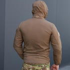 Летняя Мужская Куртка Skin со скрытым капюшоном и липучками под шевроны / Легкая Ветровка размер койот M - изображение 4
