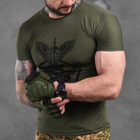 Мужская футболка с принтом ДШВ Coolmax олива размер XL - изображение 2