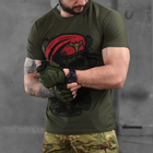 Мужская футболка Coolmax с принтом "Всегда первые" олива размер M - изображение 2