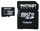 Карта памяти microSD 16Gb Patriot Class 10 UHS-I + SD адаптер (PSF16GMCSDHC10)