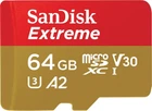 Карта памяти microSD 64Gb SanDisk Extreme Class 10 UHS-I U3 V30 A2 + SD адаптер (SDSQXAH-064G-GN6AA)