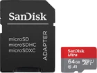 Карта памяти microSD 64Gb SanDisk Ultra Class 10 UHS-I U1 V10 A1 + SD адаптер (SDSQUAB-064G-GN6MA)