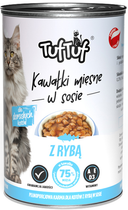 Mokra karma dla kotów TufTuf Puszka kawałki mięsne z rybą 12x415 g (5905342250142) - obraz 2