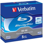 Диски Verbatim BD-RE 25GB 2x Blu-Ray White Blue Jewel Case 5 шт (0023942436157) - зображення 1