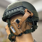 Наушники тактические Earmor M32X MOD4, активные, с креплением на шлем и оголовьем, цвет Койот (коричневый) - изображение 8