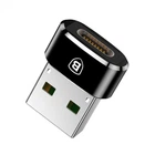 Адаптер перехідник BASEUS USB to Type-C 2.4A Black (CAAOTG-01)