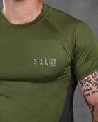 Компресійна тактична футболка 5.11 олива ВТ1154 L - зображення 4