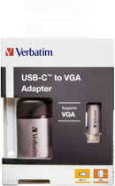 Adapter Verbatim USB Type-C - VGA 0.1 m Black/Silver (0023942491453) - obraz 3