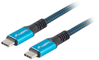 Кабель Lanberg USB Type-C - USB Type-C 0.5 м Black/Blue (CA-CMCM-45CU-0005-BK) - зображення 1
