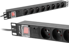 Мережевий фільтр Lanberg Rackowa 1U 16A PDU 8 розеток 2 м Black (PDU-08E-0200-BK) - зображення 1