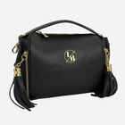 Torebka crossbody damska ze skóry naturalnej Laura Biaggi LB107-71 Czarna (5903581721447)