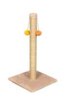Дряпка для кота Мур-Мяу Стовпчик-2 37х37х72 см для кішок у сизалевій мотузці Бежевий