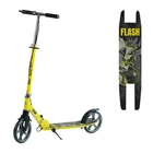 Складной двухколесный самокат с ручным тормозом и амортизатором Best Scooter Flash Серый с желтым