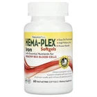 Комплекс із залізом, NaturesPlus, Hema-Plex, 60 швидкодіючих капсул