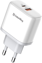 Мережевий зарядний пристрій ColorWay Power Delivery Port PPS USB Type-C PD + USB QC3.0 45W (CW-CHS042PD-WT) - зображення 7
