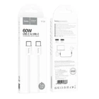 Кабель HOCO Source 60W charging data Cable Type-C to Type-C X104 |1M| pink