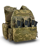 Плитоноска uaBRONIK (Plate Carrier) Закрытого типа GEN 2.0 с подсумками и панель Molle Пиксель