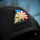 Нашивка M-Tac Spartan Helmet USA (вышивка) Black - изображение 3
