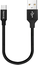 Кабель ColorWay USB - Type-C 2.4A 25 cm Black (CW-CBUC048-BK)