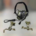 Навушники тактичні Earmor M32X MOD4, активні, з кріпленням на шолом і оголов'ям, колір Олива (M32X-FG MOD4) - зображення 1