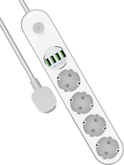 Listwa zasilająca ColorWay 4 gniazda 4 USB 2 m White (CW-CHE44W) - obraz 1