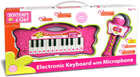 Mini pianino Bontempi z mikrofonem karaoke 24 klawisze Różowa (0047663336336)