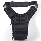 Тактическая сумка через плечо нагрудная black - изображение 6