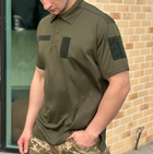 Мужская футболка поло coolmax олива ЗСУ военная тактическая ВСУ армейские для военнослужащих POLO 60 - изображение 8