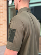 Мужская футболка поло coolmax олива ЗСУ военная тактическая ВСУ армейские для военнослужащих POLO 48 - изображение 5