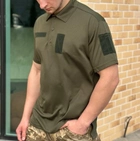 Мужская футболка поло coolmax олива ЗСУ военная тактическая ВСУ армейские для военнослужащих POLO 48 - изображение 8
