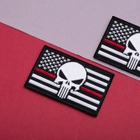 Набір шевронів на липучці IDEIA Череп на Прапорі США 5 х 8 см 2 шт Чорний (4820227283057) - зображення 8