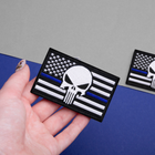 Набір шевронів на липучці IDEIA Череп на Прапорі США синя смуга 5 х 8 см 2 шт Чорний (4820227283064) - зображення 10