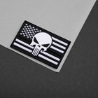 Набір шевронів на липучці IDEIA Череп на Прапорі США чорна смуга 5 х 8 см 2 шт Чорний (4820182657207) - зображення 10