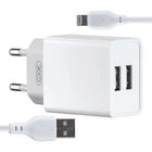 СЗУ XO L65EU 2.4A two USB charger for lightning (NB103) White