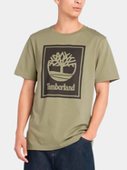 T-shirt męski bawełniany Timberland TB0A5WQQ L Khaki (194902955657) - obraz 1