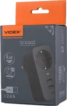 Мережевий адаптер VIDEX ONCORD з/з 1п 2.4A 2USB+USB-C Black