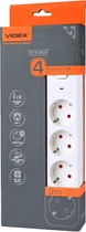 Сетевой удлинитель VIDEX ONCORD з/з 4п 3м 3x1.5мм с кнопкой White (VF-PD43G-W)