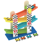 Zabawka edukacyjna Anek Smily Play Wooden Slide With Cars (5905375829643) - obraz 1