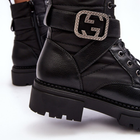 Жіночі зимові черевики Gennee 38 Чорні (5905677890112) - зображення 7