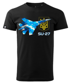 Футболка чоловіча Voyovnik SU-27 Black Size XXL - зображення 1