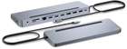 USB Hub i-Tec USB-C Metal Ergonomic 3x 4K Display Docking Station + Power Delivery 100 W Grey (C31FLAT2PDPRO) - obraz 1