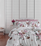 Комплект постільної білизни Satin Cotton First Choice - First Choice - S-345 Serra Powder - Сім. - Персиковий з білим