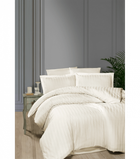 Комплект постільної білизни Satin Cotton First Choice - First Choice - S-363 Broad Line Cream - Євро - Кремовий